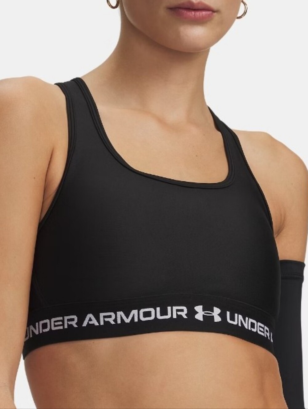 Under Armour Crossback Mid Women's Black Compression Sports Bra Size Large NWT